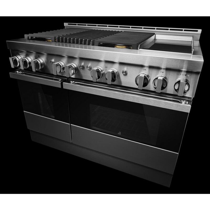 NOIR 48" Dual-Fuel Professional-Style Range with Chrome-Infused Griddle and Grill JDRP748HM