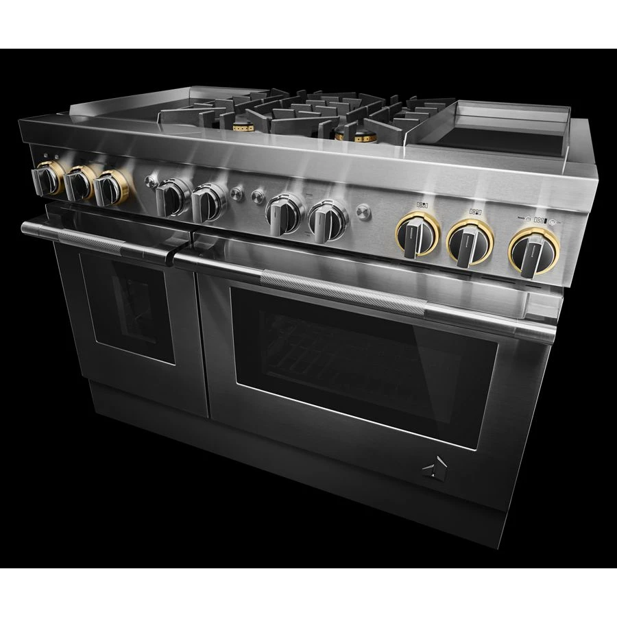 RISE 48" Dual-Fuel Professional Range with Dual Chrome-Infused Griddles JDRP848HL, product image 6 of 8
