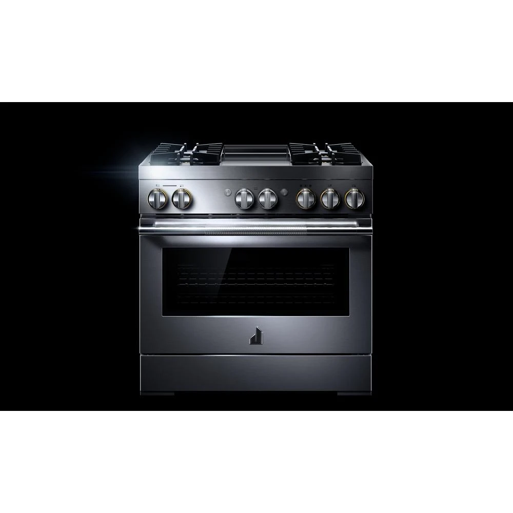 RISE™ 36" Dual-Fuel Professional Range with Chrome-Infused Griddle and Steam Assist JDSP536HL