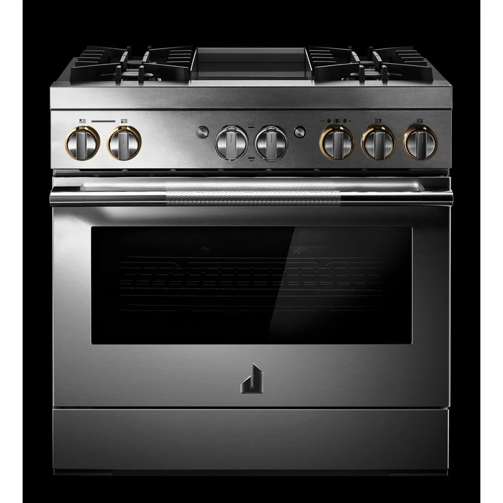 RISE™ 36" Dual-Fuel Professional Range with Chrome-Infused Griddle and Steam Assist JDSP536HL
