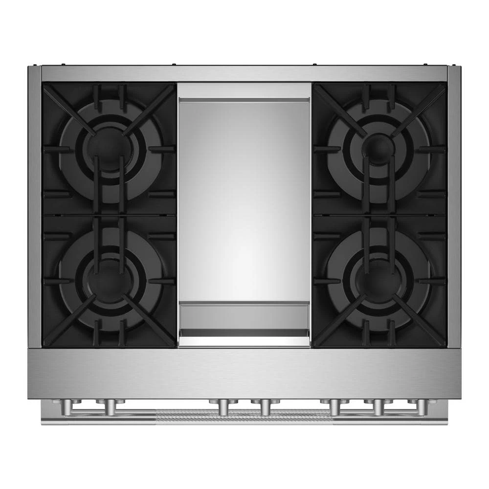 RISE™ 36" Dual-Fuel Professional Range with Chrome-Infused Griddle and Steam Assist JDSP536HL