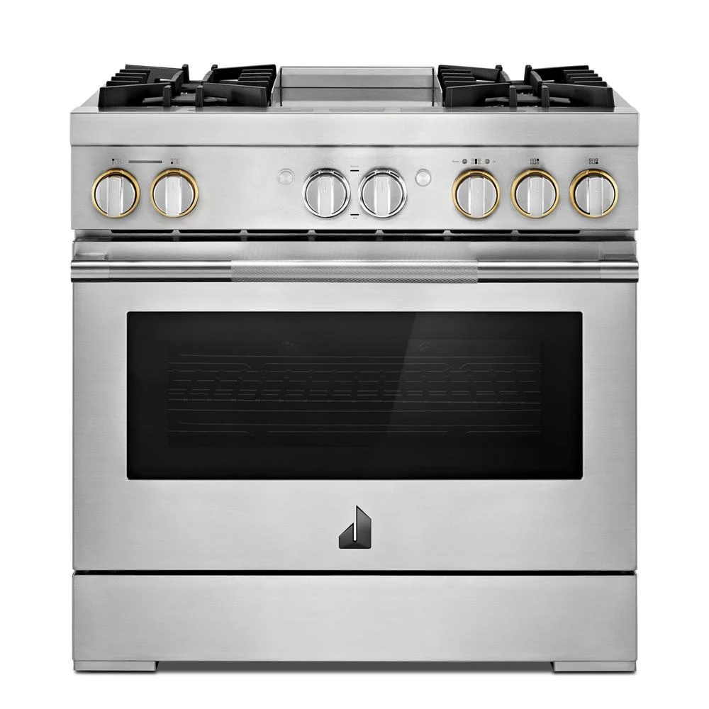 RISE™ 36" Dual-Fuel Professional Range with Chrome-Infused Griddle and Steam Assist JDSP536HL