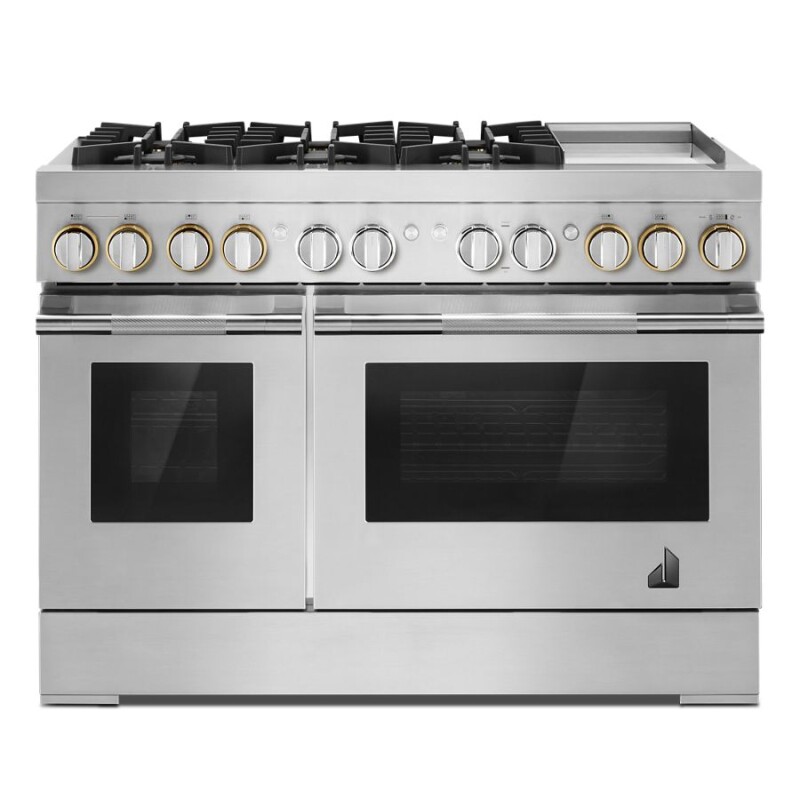 JennAir RISE 48" Dual-Fuel Professional-Style Range with Chrome-Infused Griddle and Steam Assist Stainless Steel JDSP548HL Picture 1