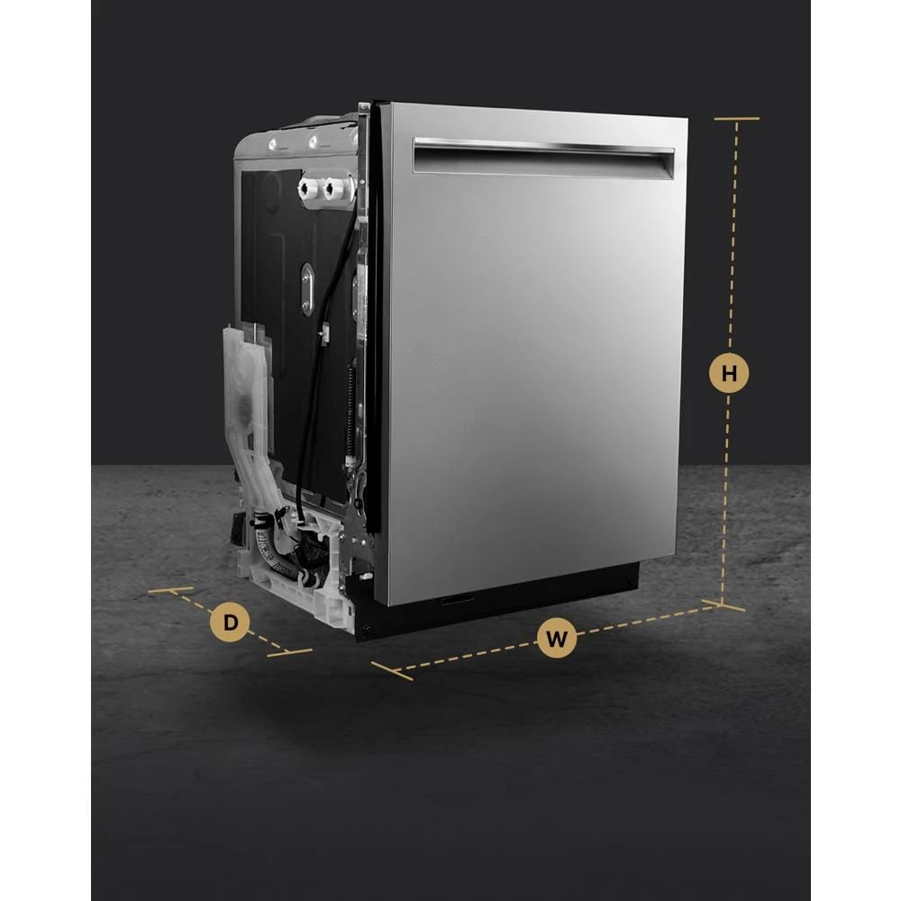 Pocket Handle 24" Built-in Dishwasher With Precise Fit 3rd Rack For Cutlery With Plasma Coating, 39 Dba JDTS3924SP