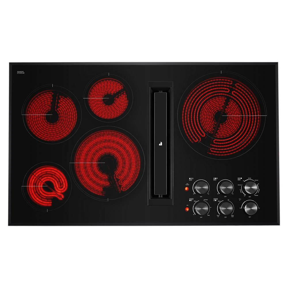 Black Floating Glass 36" JX3™ Electric Downdraft Cooktop JED3536GB