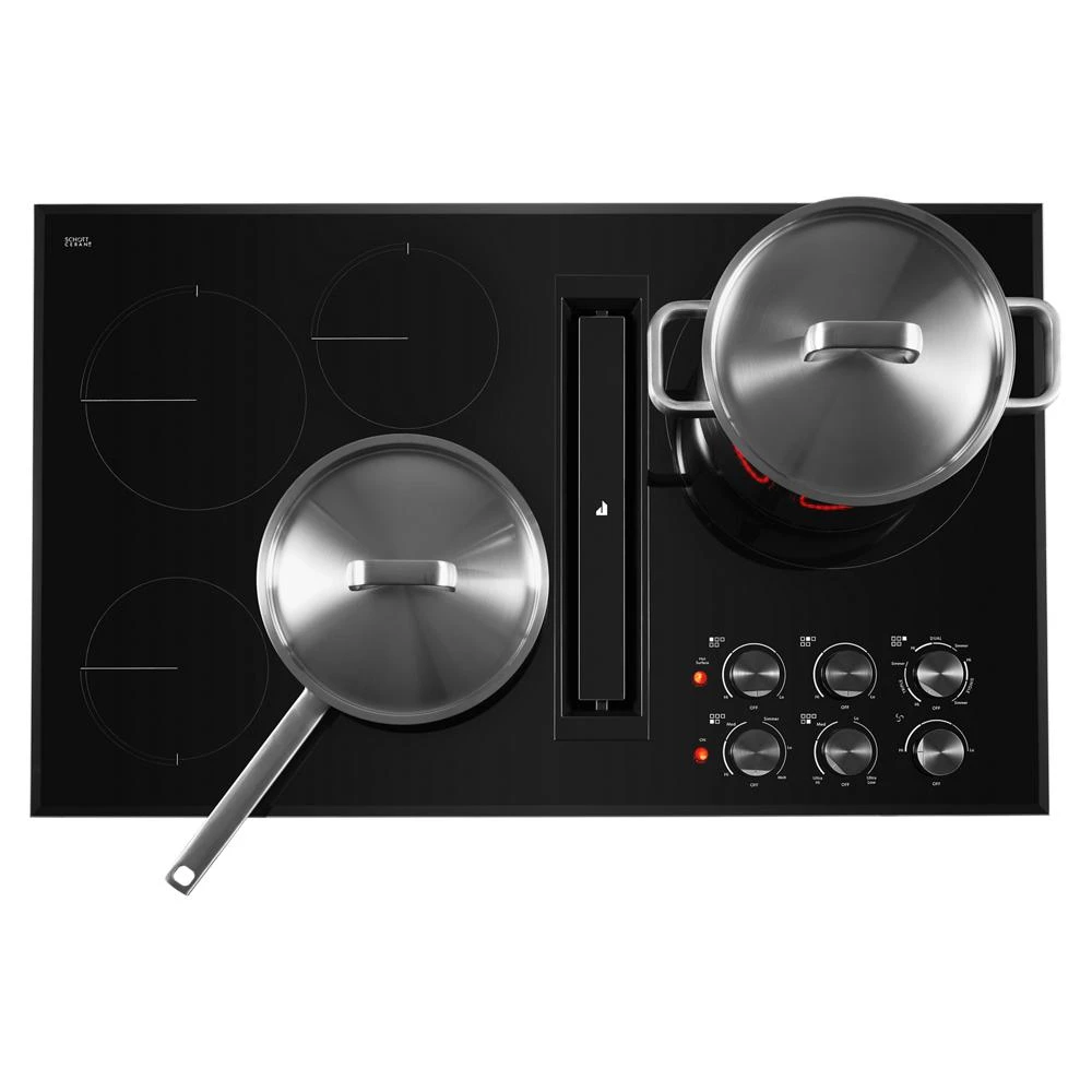 Black Floating Glass 36" JX3™ Electric Downdraft Cooktop JED3536GB