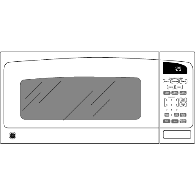 Spacemaker II 1.0 Cu. Ft. Microwave Oven JEM25DMBB, product image 3 of 4