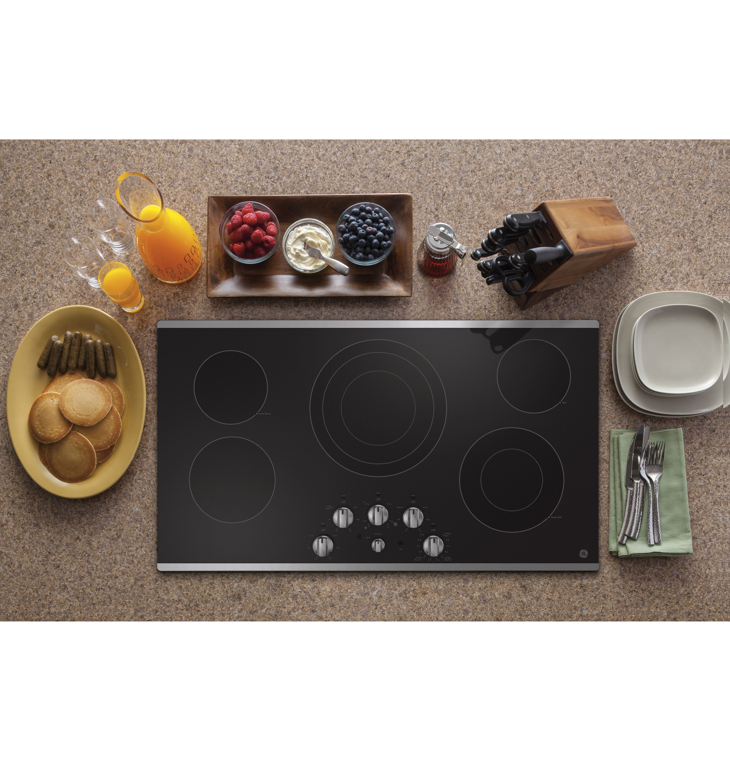 36" Built-In Knob Control Electric Cooktop JEP5036STSS