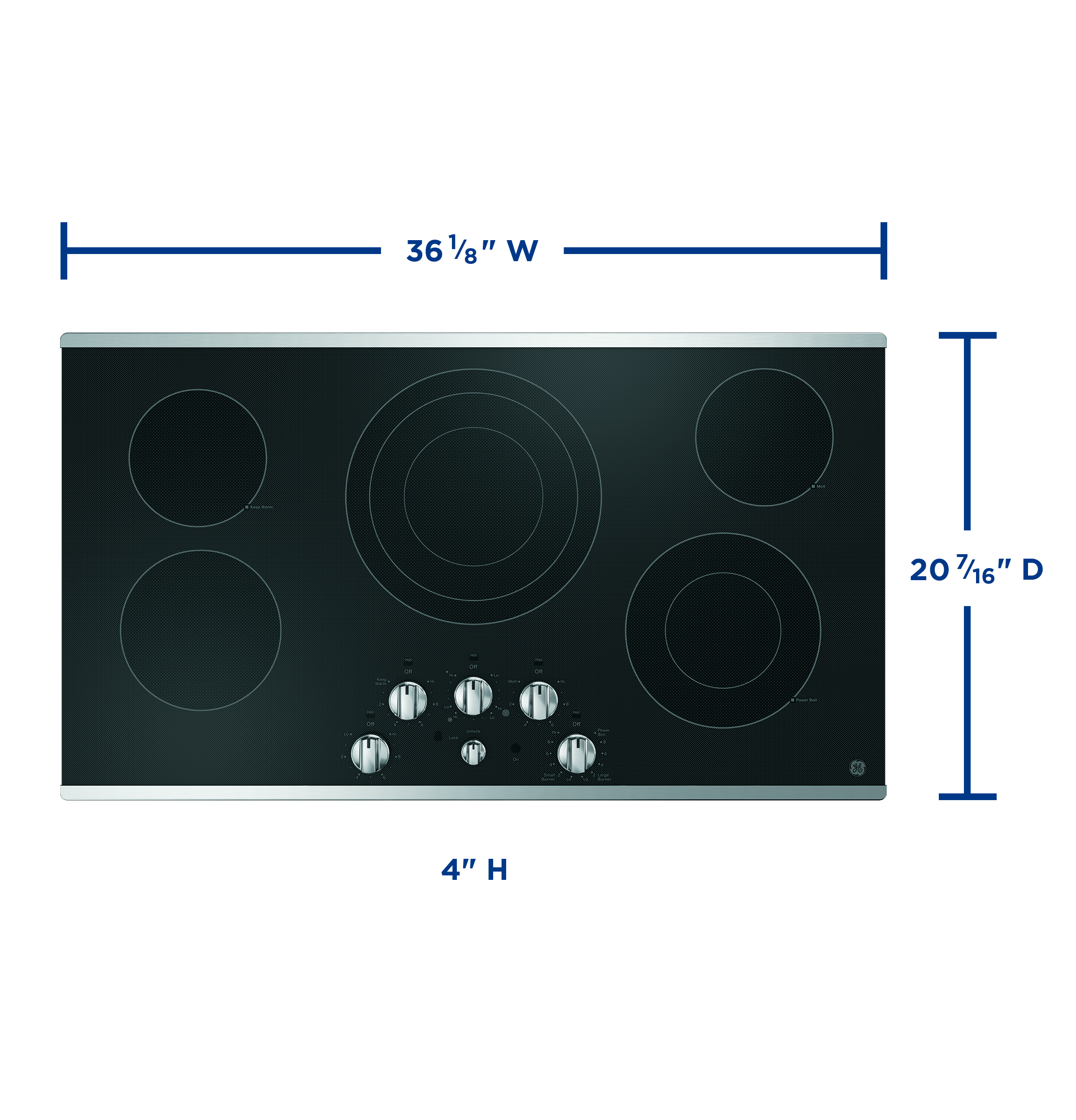 36" Built-In Knob Control Electric Cooktop JEP5036STSS
