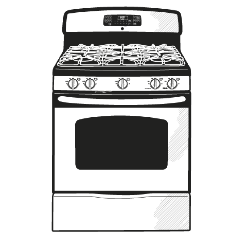 30" Free-Standing Gas Convection Range JGB296SETSS, product image 3 of 3