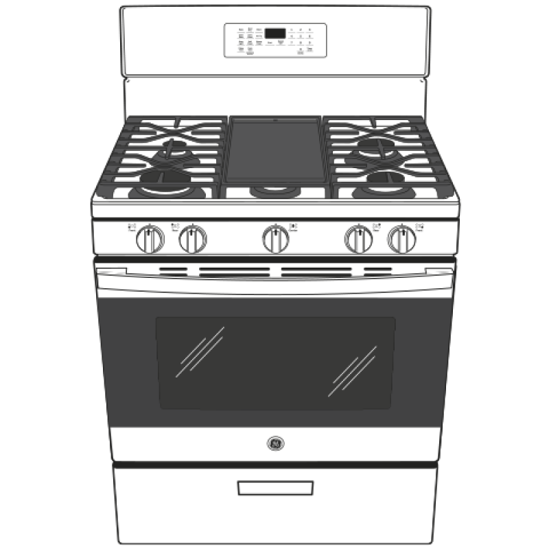 30" Free-Standing Gas Convection Range with No Preheat Air Fry JGB735DPWW
