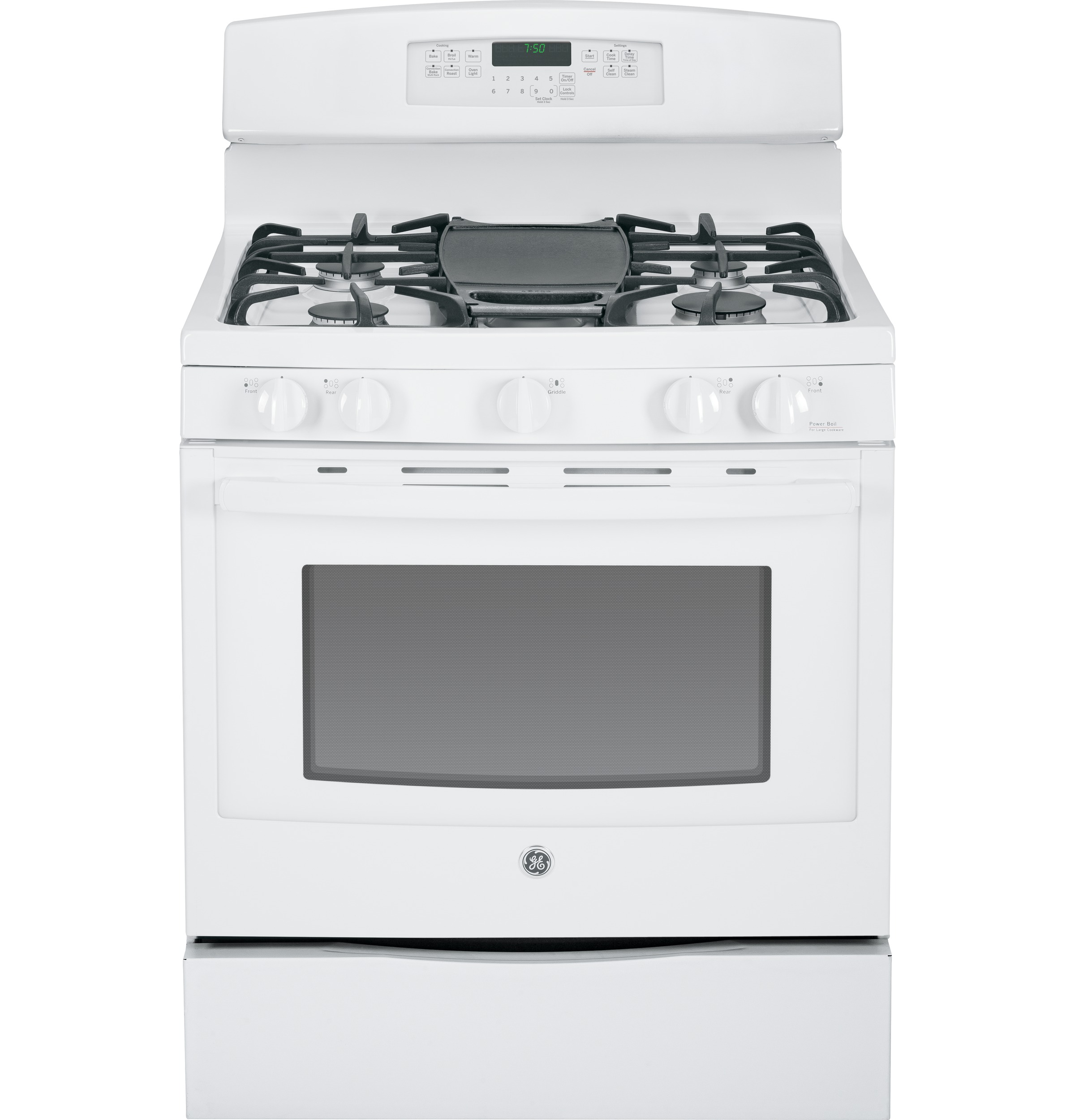 30" Free-Standing Gas Convection Range JGB750DEFWW, product image 2 of 15