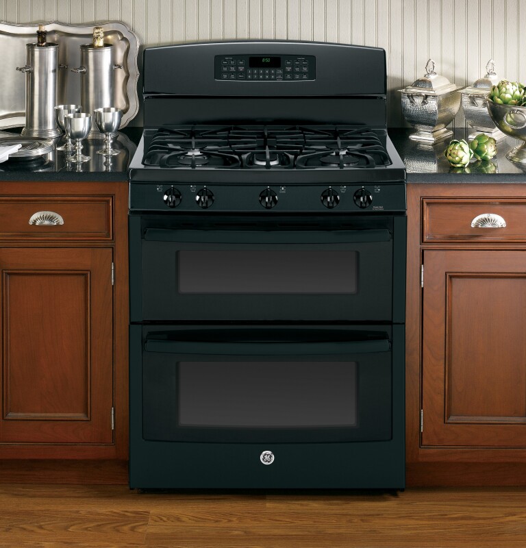 30" Free-Standing Gas Double Oven Range JGB850DEFBB, product image 2 of 12