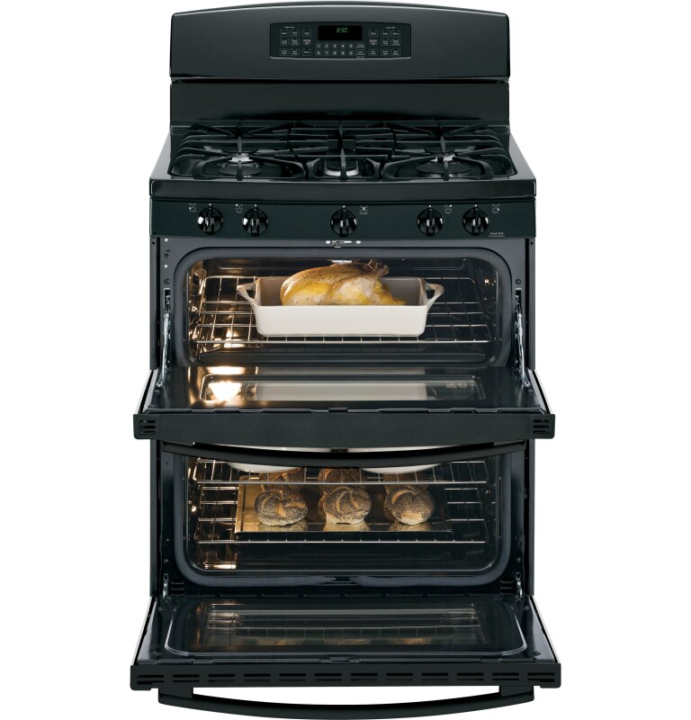 30" Free-Standing Gas Double Oven Range JGB850DEFBB, product image 4 of 12