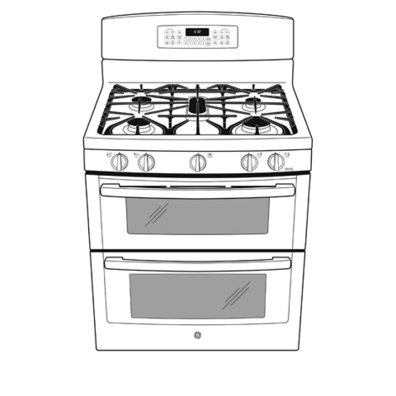 30" Free-Standing Gas Double Oven Range JGB850DEFBB, product image 12 of 12