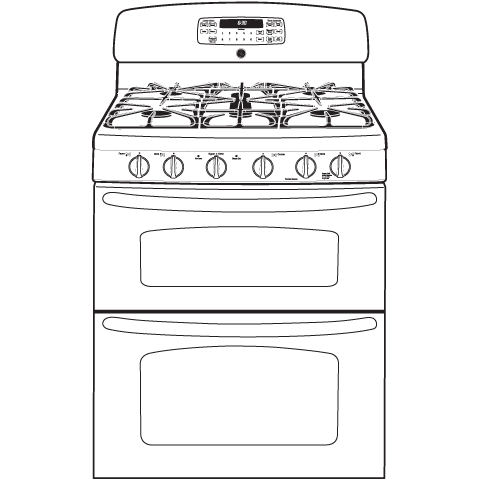 30" Free-Standing Gas Double Oven Range with Convection JGB870DETWW, product image 2 of 3