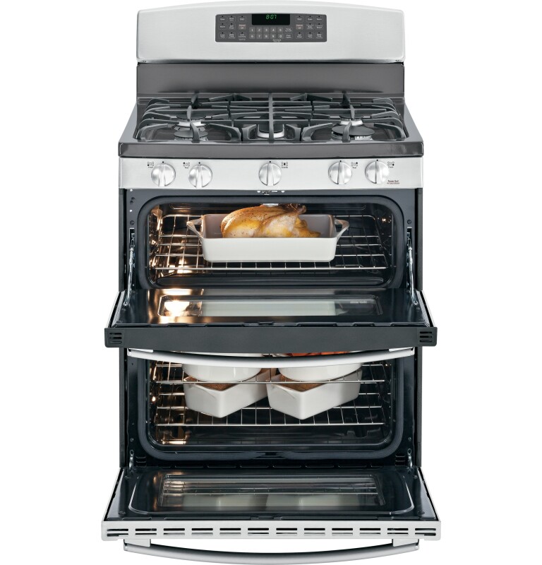 30" Free-Standing Gas Double Oven Range with Convection JGB870SEFSS, product image 3 of 11