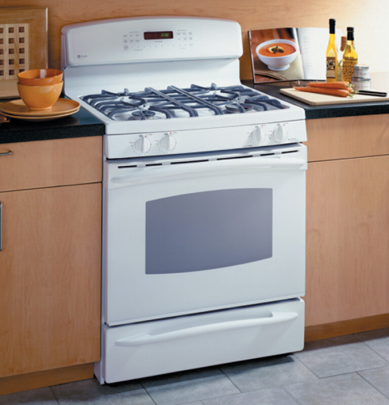 Free-Standing Self-Clean Convection Gas Range with Warming Drawer JGB915WEFWW, product image 2 of 3