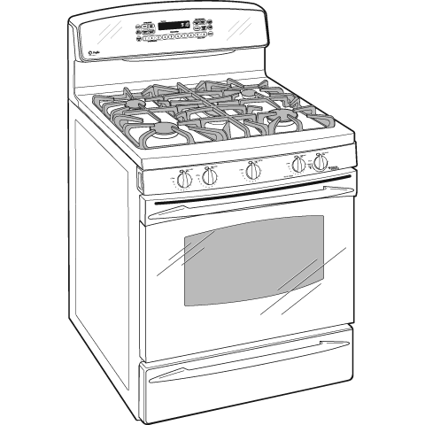 30" Free-Standing Self Clean Convection Gas Range with Warming Drawer JGB916CEKCC, product image 3 of 4
