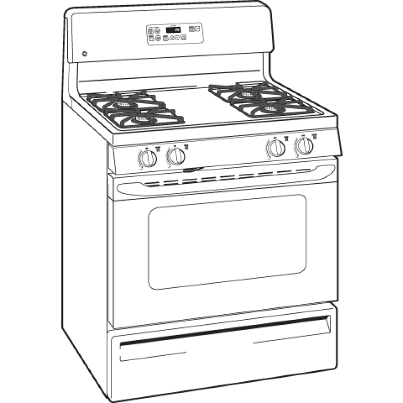 30" Free-Standing Gas Range JGBP28WEJWW, product image 3 of 4