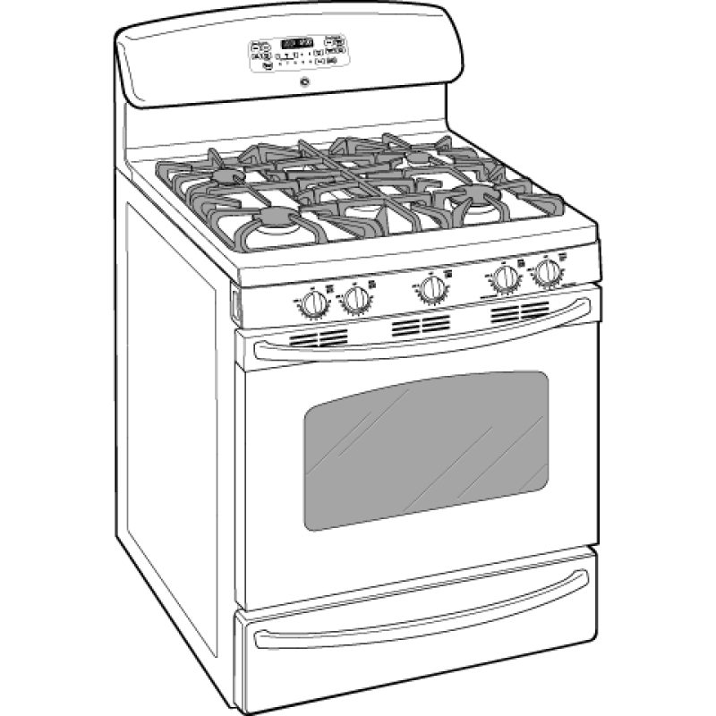 30" Free-Standing Gas Range with Warming Drawer JGBP88DEMBB, product image 2 of 3