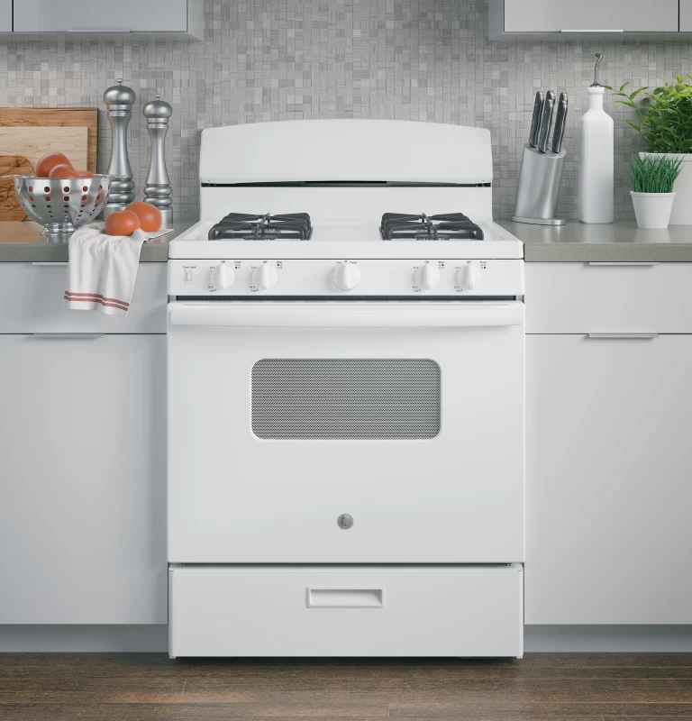 30" Free-Standing Front Control Gas Range JGBS10DEMWW