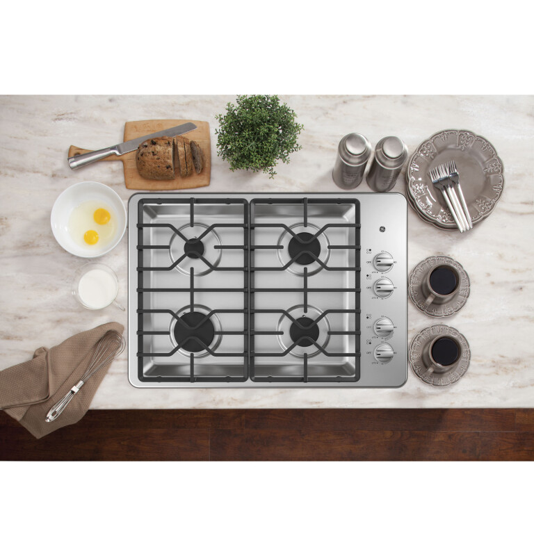 30" Built-In Gas Cooktop with Dishwasher-Safe Grates view 2