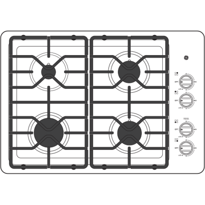 30" Built-In Gas Cooktop with Dishwasher-Safe Grates view 12