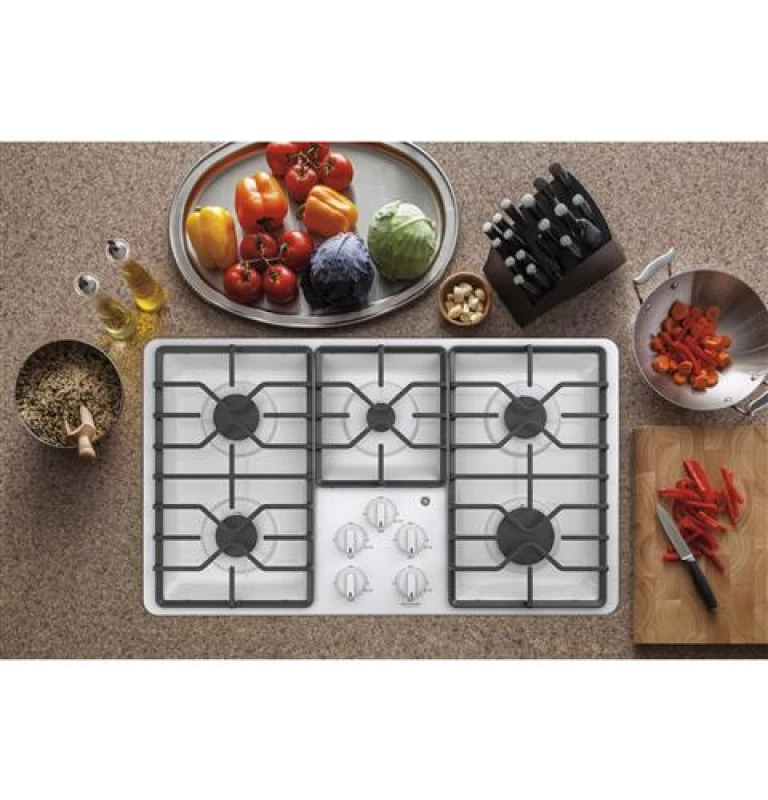 36" Built-In Gas Cooktop with Dishwasher-Safe Grates JGP3036DLWW