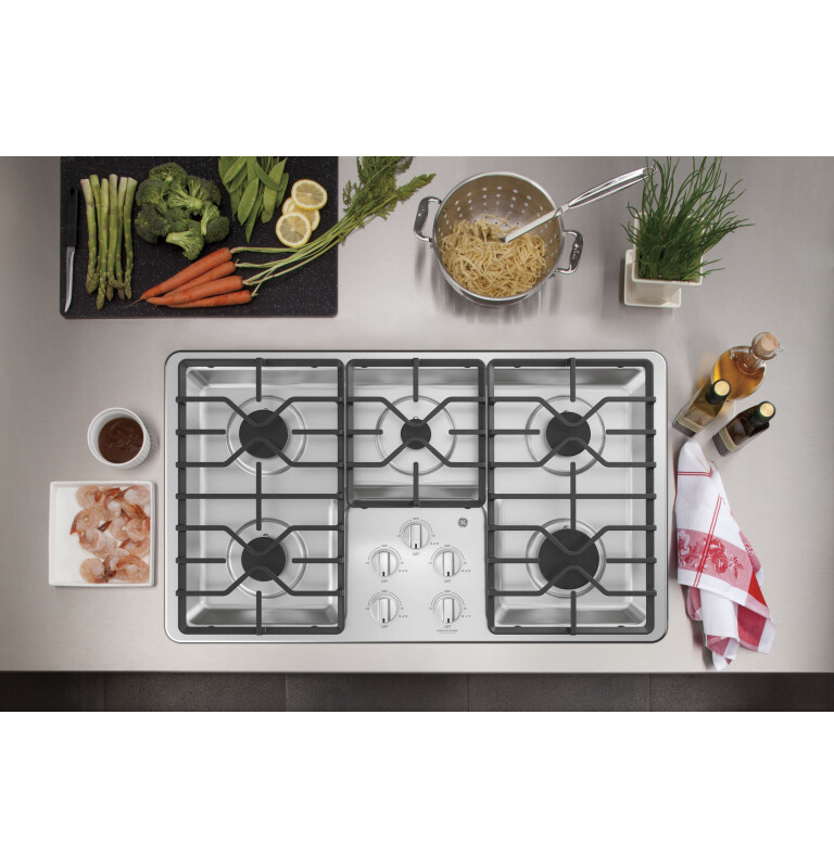 36" Built-In Gas Cooktop with Dishwasher-Safe Grates view 2