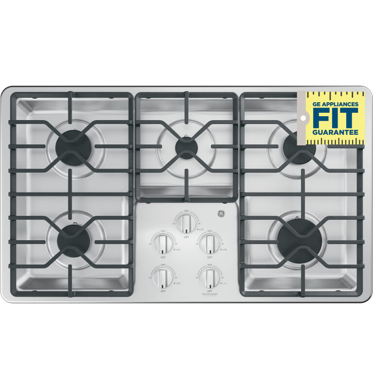 36" Built-In Gas Cooktop with Dishwasher-Safe Grates view 3