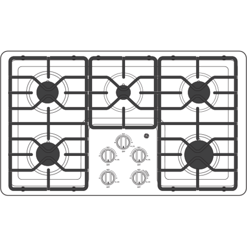 36" Built-In Gas Cooktop with Dishwasher-Safe Grates view 4