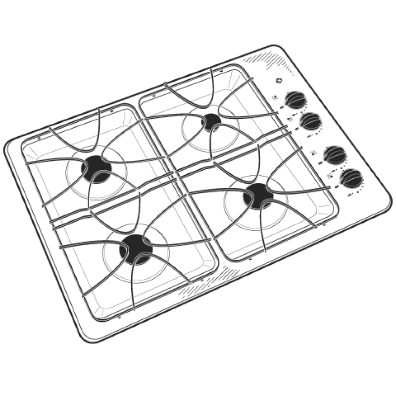 30" Built-In Gas Cooktop JGP328SEKSS, product image 2 of 3