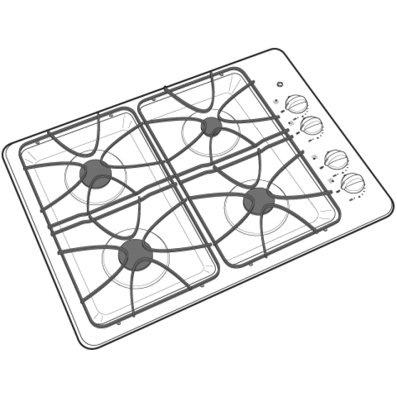 30" Built-In Gas Cooktop JGP328WEJWW
