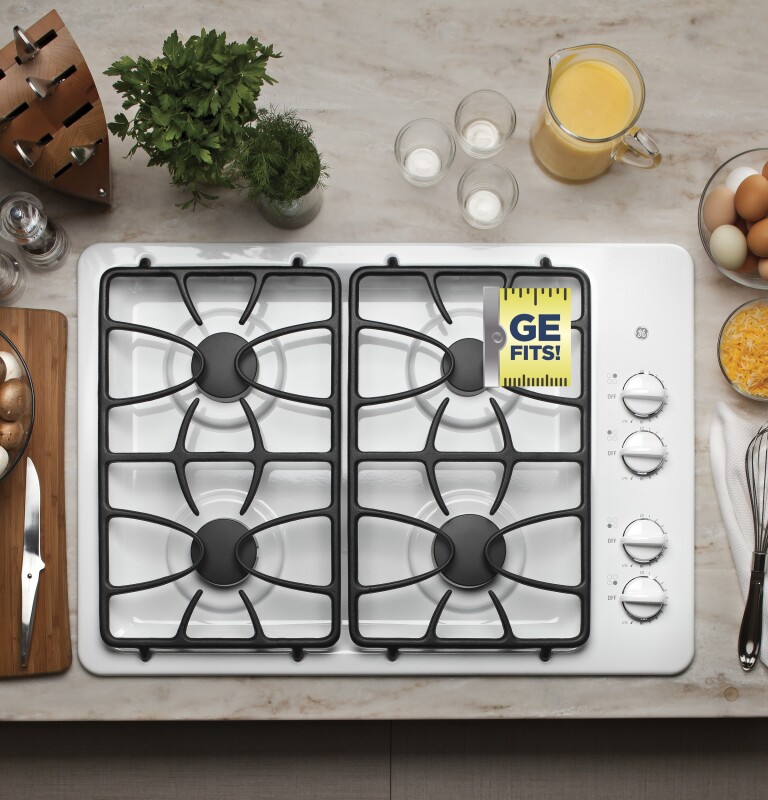 30" Built-In Gas Cooktop JGP329DETWW, product image 5 of 7