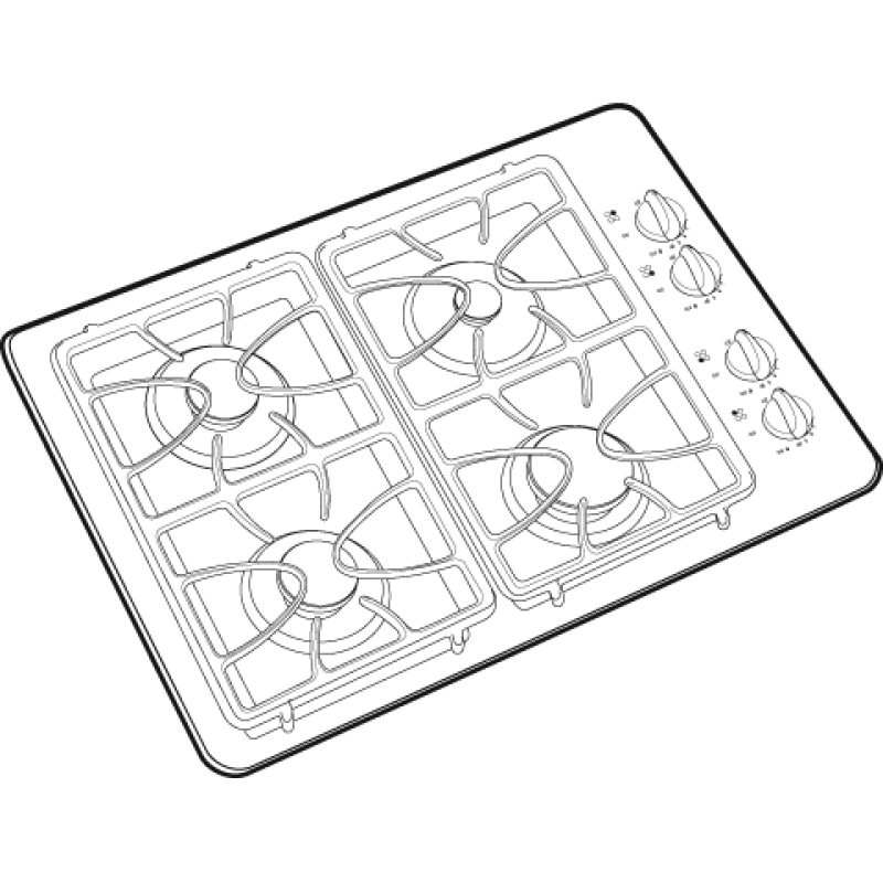 30" Built-In Gas Cooktop JGP330BEKBB, product image 2 of 3