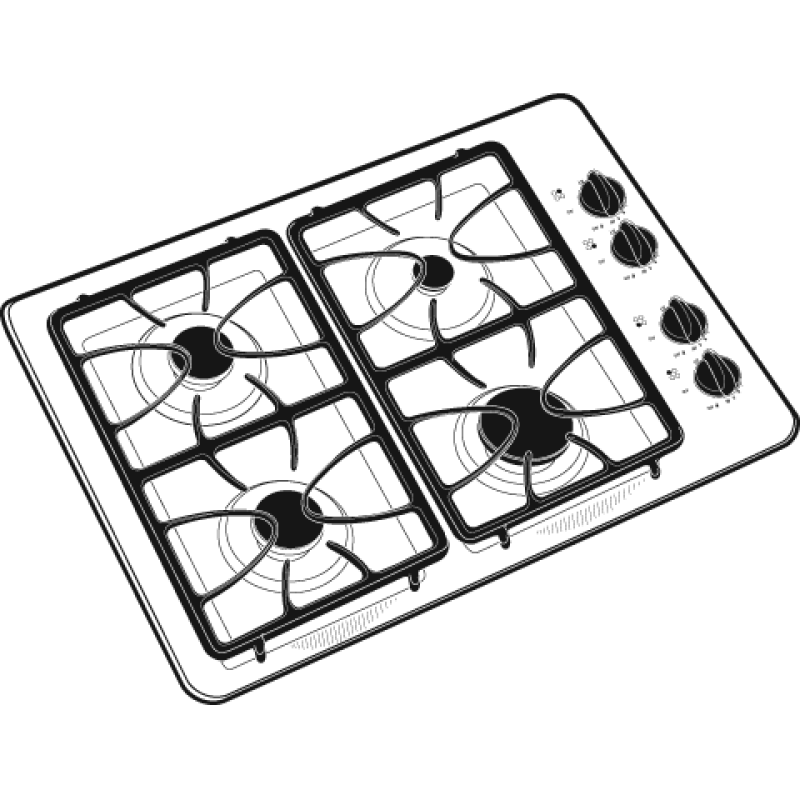 30" Built-In Gas Cooktop JGP330SEKSS, product image 2 of 3