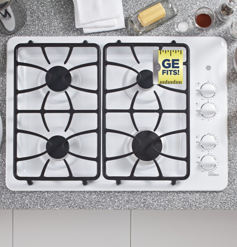 30" Built-In Gas Cooktop JGP333DETWW, product image 4 of 6