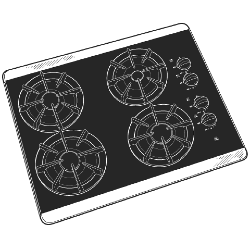 30" Built-In Gas Cooktop JGP337SEJSS, product image 2 of 3