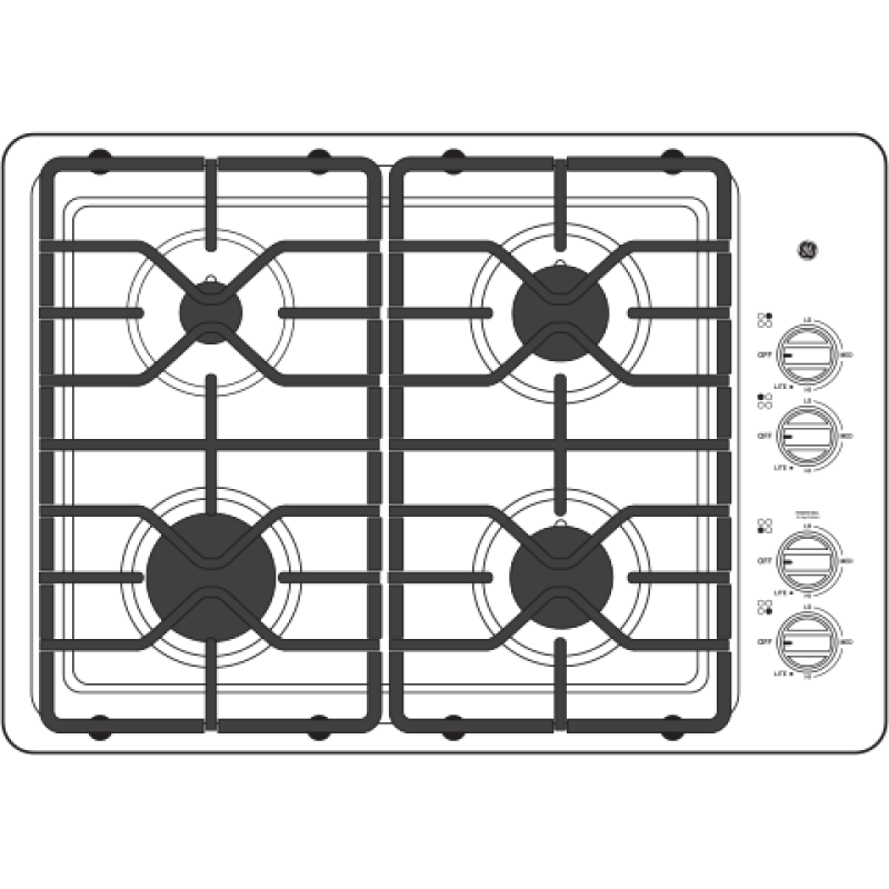 30" Built-In Gas Cooktop JGP3530SLSS, product image 10 of 11