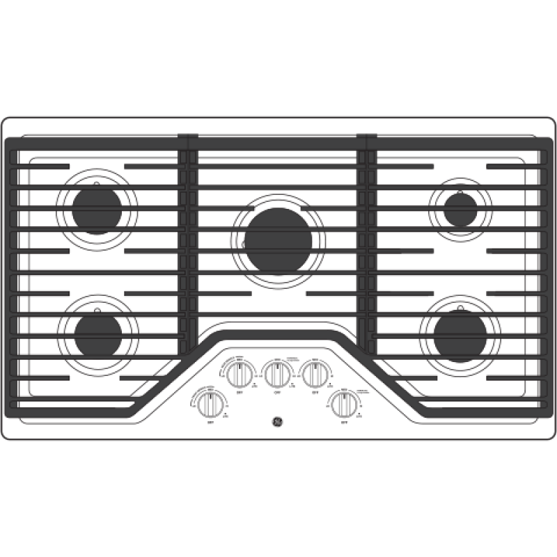 36" Built-In Gas Cooktop with 5 Burners and Dishwasher Safe Grates view 13