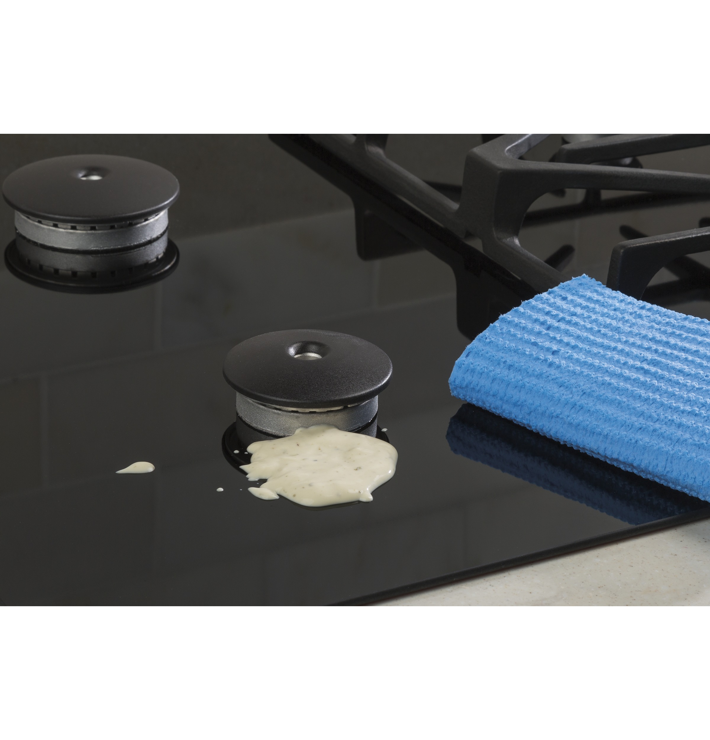 30" Built-In Gas on Glass Cooktop with Dishwasher Safe Grates JGP5530DLBB, product image 9 of 12
