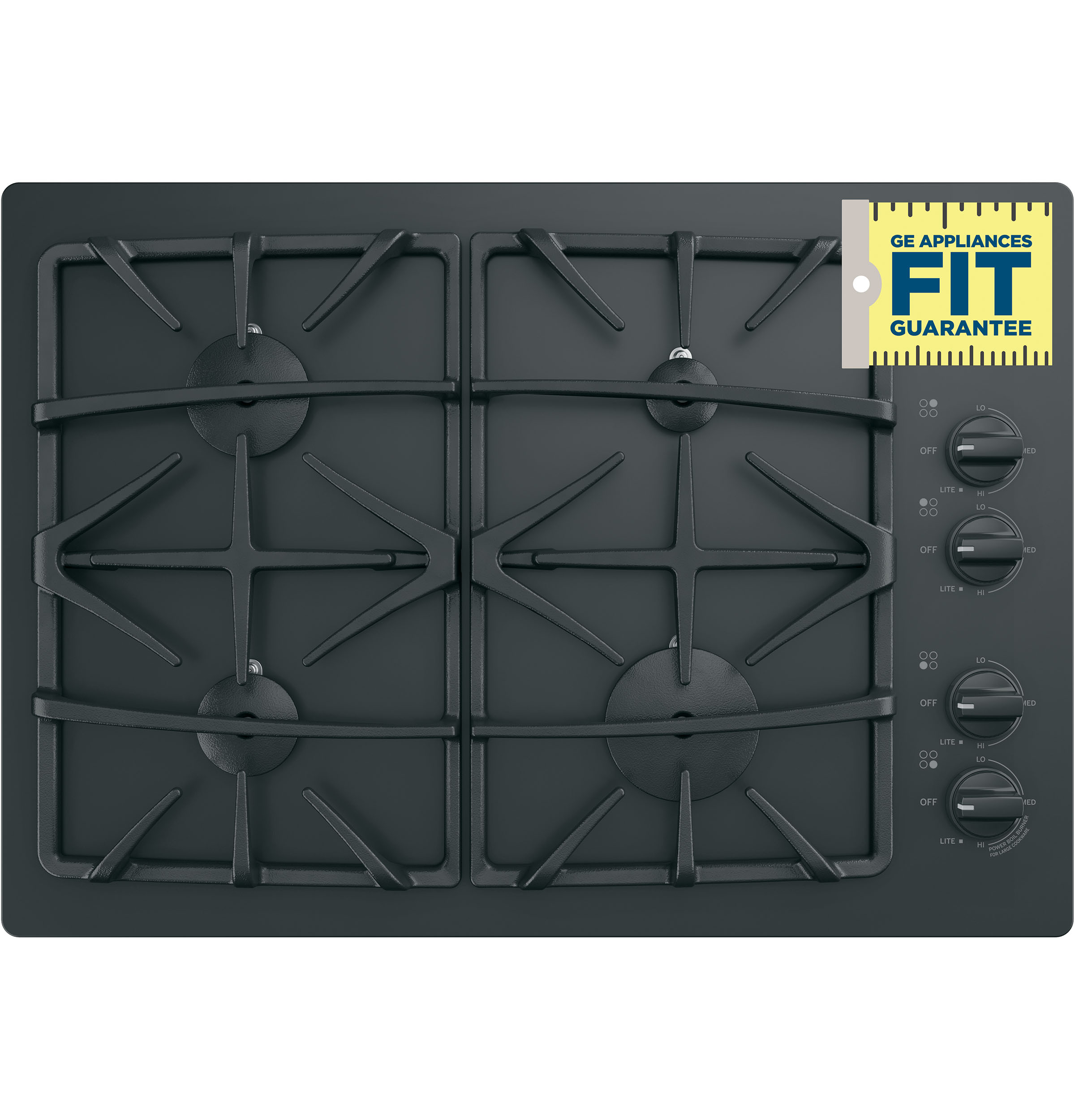30" Built-In Gas on Glass Cooktop with Dishwasher Safe Grates JGP5530DLBB, product image 10 of 12
