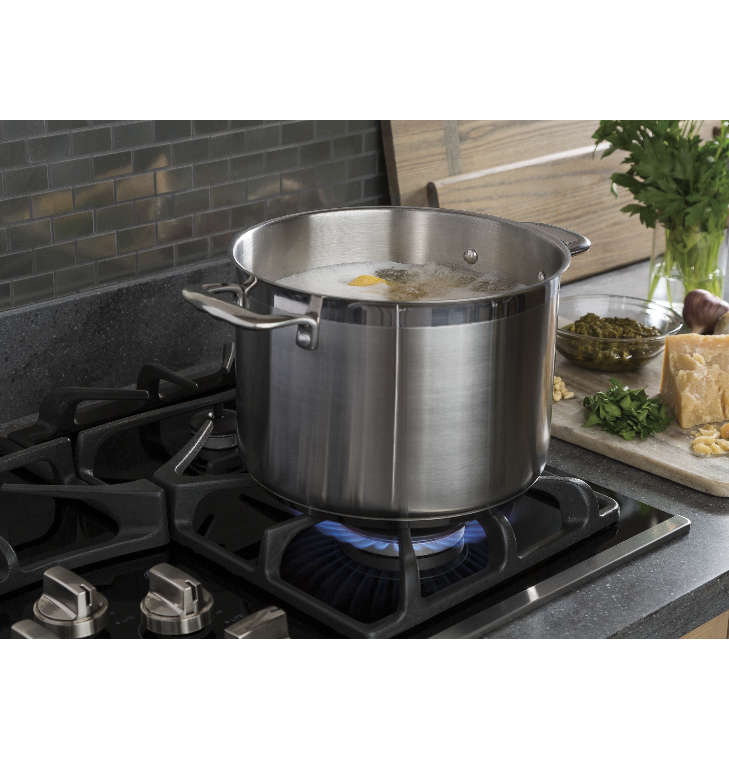 36" Built-In Gas on Glass Cooktop with 5 Burners and Dishwasher Safe Grates JGP5536SLSS