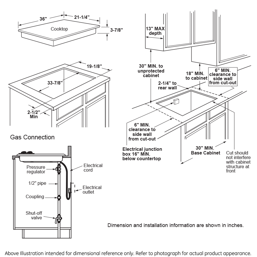 36" Built-In Gas on Glass Cooktop with 5 Burners and Dishwasher Safe Grates JGP5536SLSS