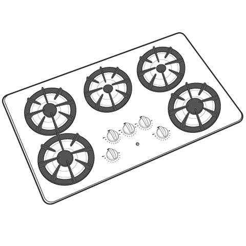 36" Built-In Gas Cooktop view 2