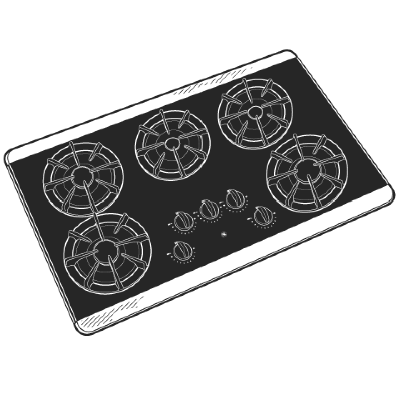 36" Built-In Gas Cooktop JGP637SEJSS, product image 2 of 3