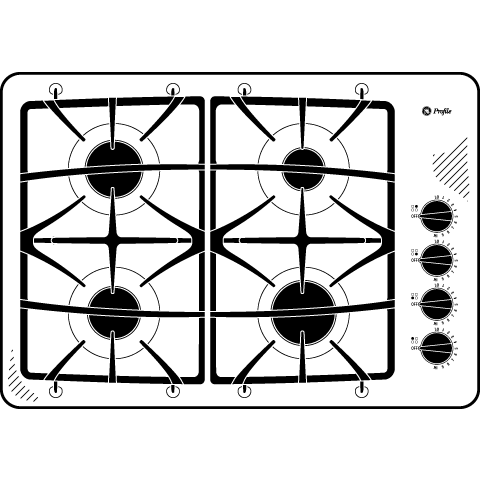 30" Built-In Gas Cooktop JGP933SEKSS