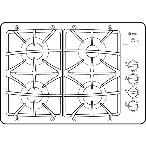 30" Built-In Gas Cooktop JGP945WEKWW