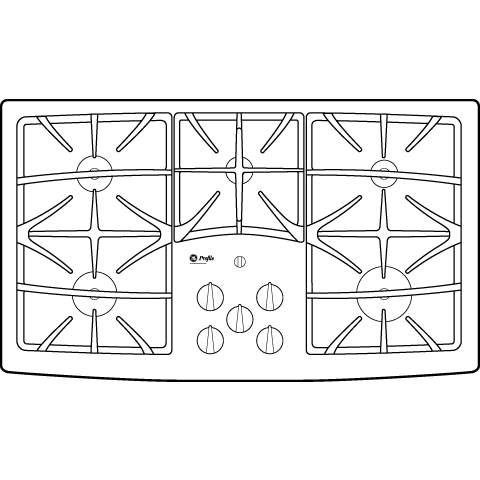 Series 36" Built-In Gas Cooktop JGP970TEKWW